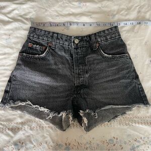 High Waist Dark Wash Denim Shorts